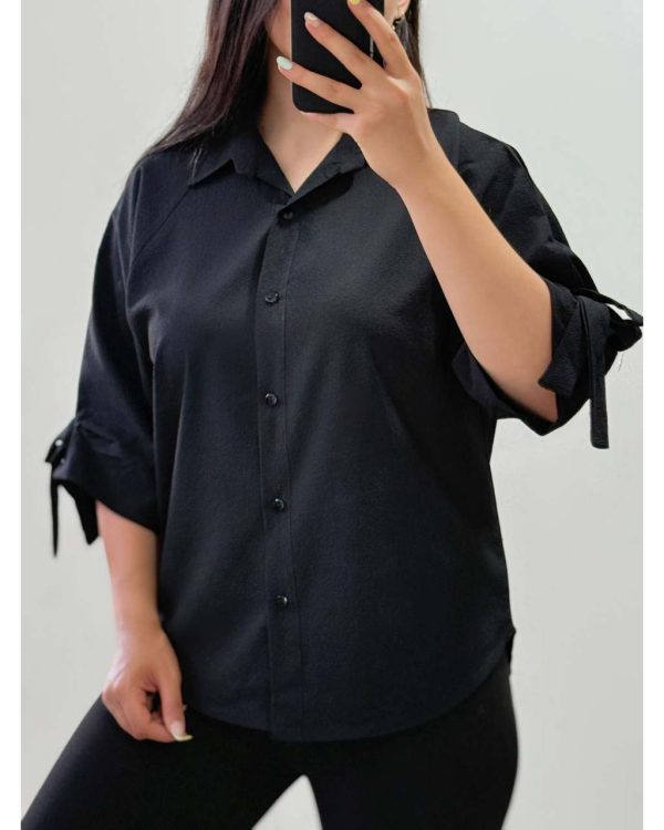 شومیز استین پاپیون مشکی